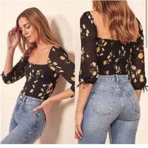 Reformation Grove Tie Sleeve Top